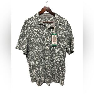 Tailor Vintage Olive Leaf Print Shirt Mens Size: XL NWT